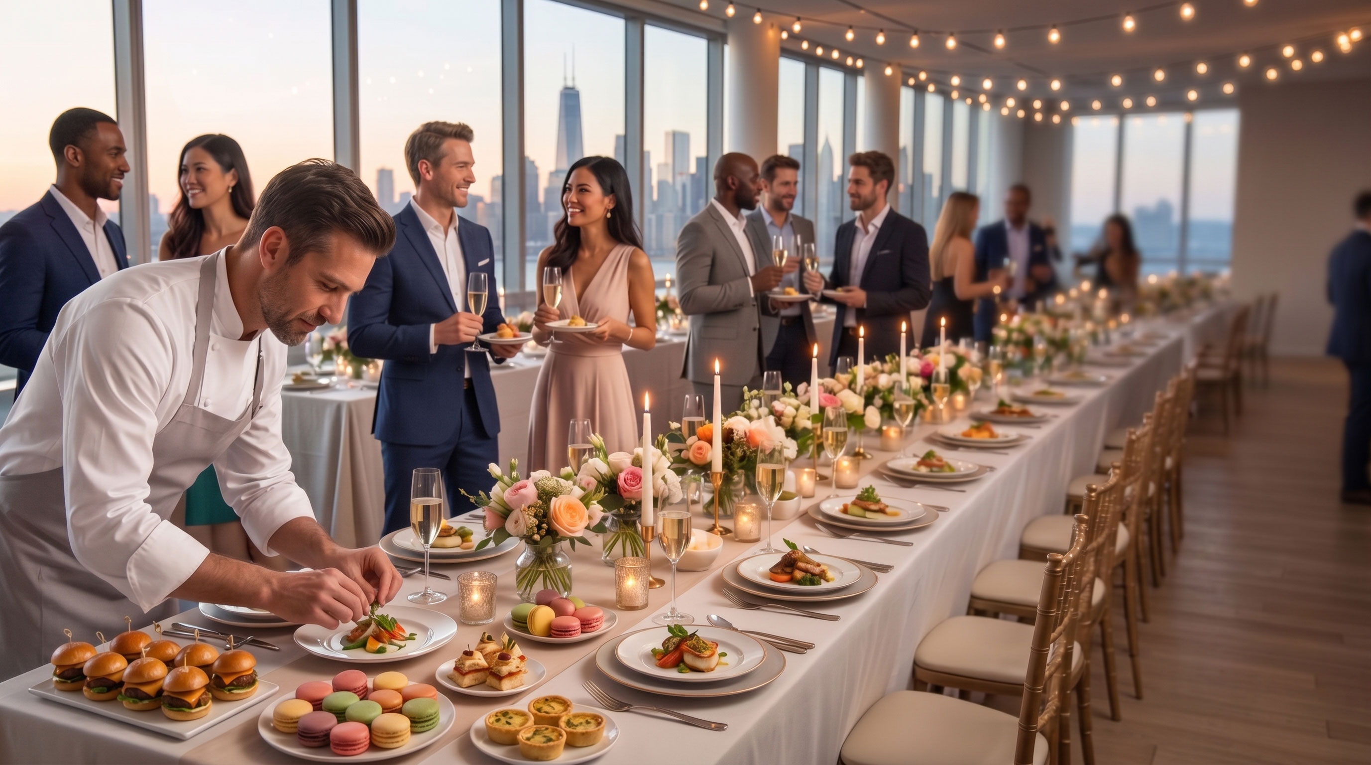 Culinary Presentation and Event Gathering